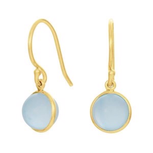 Nordahl Jewellery - SWEETS52 ørebøjler i forgyldt m. blå kalcedon 30290195900